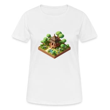 Isometrischer Japanischer Garten: Schön und entspannend - Frauen T-Shirt atmungsaktiv - Weiß - Vorne - AI Model Female 172 dark (172cm)