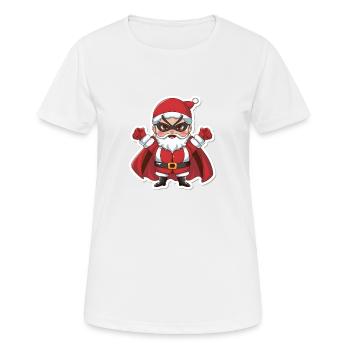 Weihnachtsmann Superheld - Frauen T-Shirt atmungsaktiv - Weiß - Vorne - AI Model Female 172 dark (172cm)