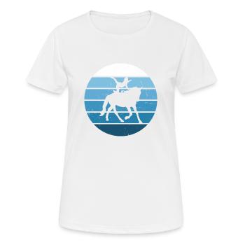 Pferdegymnastik Balanceübungen Akrobatik auf dem P - Frauen T-Shirt atmungsaktiv - Weiß - Vorne - AI Model Female 172 dark (172cm)
