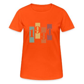 1990er Vintage Retro Möbel - Frauen T-Shirt atmungsaktiv - Neonorange - Vorne - AI Model Female 172 dark (172cm)