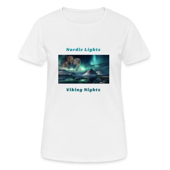 Couple Viking - Lumières nordiques, Nuits Viking - T-shirt respirant Femme - blanc - Devant - AI Model Female 172 dark (172cm)