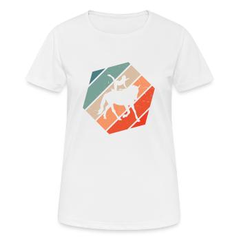 Reitkunst Balanceübungen Pferdegymnastik - Frauen T-Shirt atmungsaktiv - Weiß - Vorne - AI Model Female 172 dark (172cm)