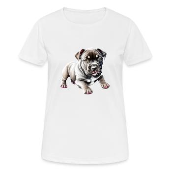 Staffordshire Bull Terrier Chiens Chiens Propriétaires de chiens - T-shirt respirant Femme - blanc - Devant - AI Model Female 172 dark (172cm)