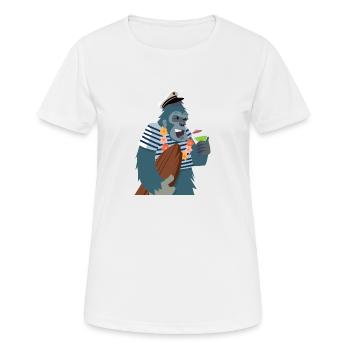 Yeti marin surfeur - T-shirt respirant Femme - blanc - Devant - AI Model Female 172 dark (172cm)