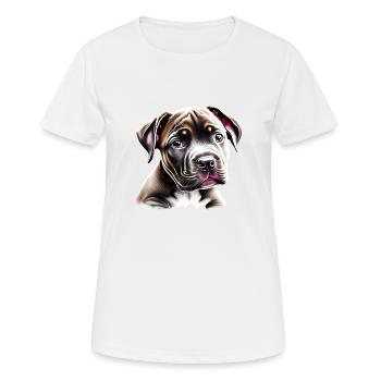 Staffordshire Bull Terrier Chiens Chiens Propriétaires de chiens - T-shirt respirant Femme - blanc - Devant - AI Model Female 172 dark (172cm)
