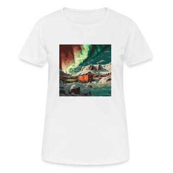 Lumières au pôle Nord - T-shirt respirant Femme - blanc - Devant - AI Model Female 172 dark (172cm)