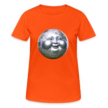 Buddha Moon - Women's Breathable T-Shirt - neon orange - Front - AI Model Female 172 dark (172cm)
