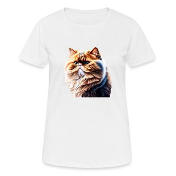 Chat persan, Propriétaire de chat, Chat, Chat, Chat domestique - T-shirt respirant Femme - blanc - Devant - AI Model Female 172 dark (172cm)