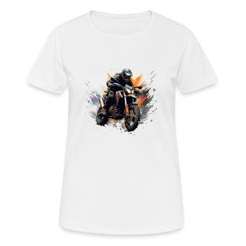 Des balades révolutionnaires : le design ultime de la moto - T-shirt respirant Femme - blanc - Devant - AI Model Female 172 dark (172cm)