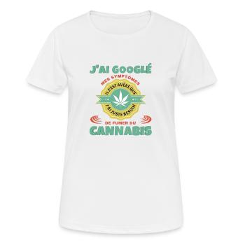 Cannabis - T-shirt respirant Femme - blanc - Devant - AI Model Female 172 dark (172cm)