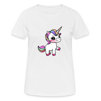 Einhorn Fabeltier Mädchen Einhörner - Frauen T-Shirt atmungsaktiv - Weiß - Vorne - AI Model Female 172 dark (172cm)