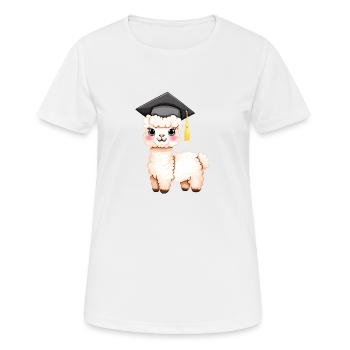 Baccalauréat Diplôme Études supérieures Alpaga - T-shirt respirant Femme - blanc - Devant - AI Model Female 172 dark (172cm)