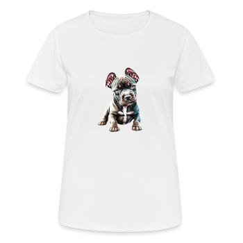Staffordshire Bull Terrier Chiens Propriétaires de chiens Chien - T-shirt respirant Femme - blanc - Devant - AI Model Female 172 dark (172cm)