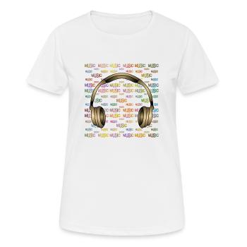 Earphone - Women's Breathable T-Shirt - white - Front - AI Model Female 172 dark (172cm)