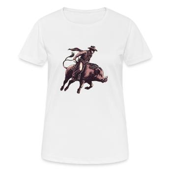 Boar Cowboy - Frauen T-Shirt atmungsaktiv - Weiß - Vorne - AI Model Female 172 dark (172cm)