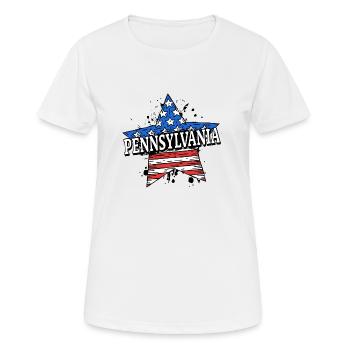 Pennsylvania - USA - United States of America - Frauen T-Shirt atmungsaktiv - Weiß - Vorne - AI Model Female 172 dark (172cm)