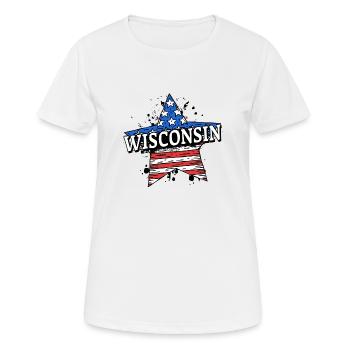 Wisconsin - USA - United States of America - Frauen T-Shirt atmungsaktiv - Weiß - Vorne - AI Model Female 172 dark (172cm)