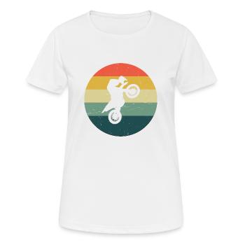 Men's Freestyle Motocross Dirt Biker Dirt Bike - Women's Breathable T-Shirt - white - Front - AI Model Female 172 dark (172cm)