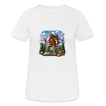 Randonneurs dans la nature, soif d’aventure et de liberté - T-shirt respirant Femme - blanc - Devant - AI Model Female 172 dark (172cm)