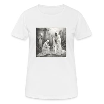 Spiritualité de l’espace - T-shirt respirant Femme - blanc - Devant - AI Model Female 172 dark (172cm)