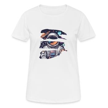 Futurstic Astronaut Space Scene - Women's Breathable T-Shirt - white - Front - AI Model Female 172 dark (172cm)