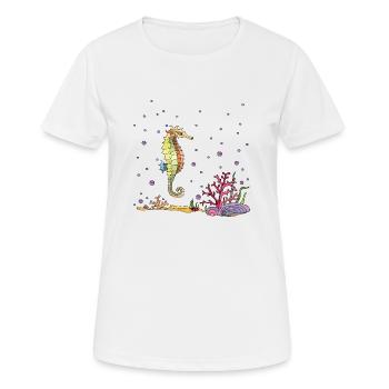 Hippocampe - T-shirt respirant Femme - blanc - Devant - AI Model Female 172 dark (172cm)