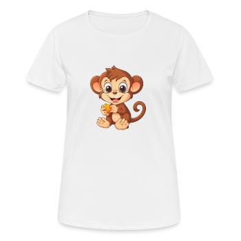 Monkey is an orange - Comicsytle - Women's Breathable T-Shirt - white - Front - AI Model Female 172 dark (172cm)