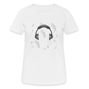 Earphone - Women's Breathable T-Shirt - white - Front - AI Model Female 172 dark (172cm)