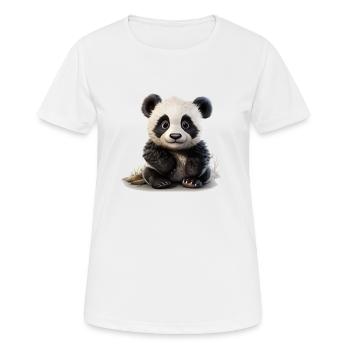 Putziger kleiner Pandabär - Frauen T-Shirt atmungsaktiv - Weiß - Vorne - AI Model Female 172 dark (172cm)