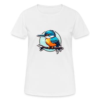 Kingfisher Bird Drawing - Women's Breathable T-Shirt - white - Front - AI Model Female 172 dark (172cm)