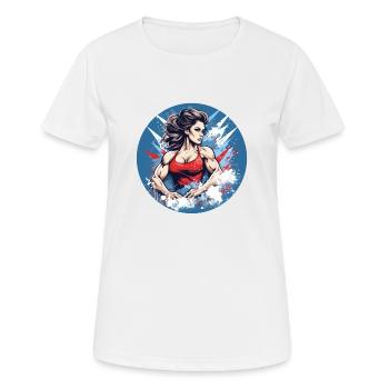 Starke Frau - Frauen T-Shirt atmungsaktiv - Weiß - Vorne - AI Model Female 172 dark (172cm)