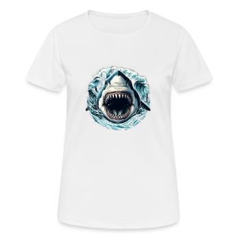 Hai-Attacke - Frauen T-Shirt atmungsaktiv - Weiß - Vorne - AI Model Female 172 dark (172cm)