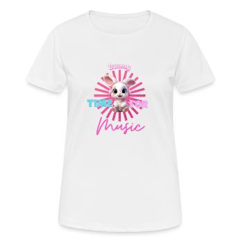 BUNNY - L’heure de la conception musicale - Coloré - T-shirt respirant Femme - blanc - Devant - AI Model Female 172 dark (172cm)