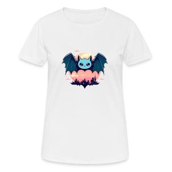Fledermaus Illustration - Frauen T-Shirt atmungsaktiv - Weiß - Vorne - AI Model Female 172 dark (172cm)