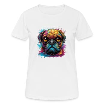 Mops in verschiedenen Farben - Frauen T-Shirt atmungsaktiv - Weiß - Vorne - AI Model Female 172 dark (172cm)