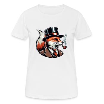 Renard avec sifflet - T-shirt respirant Femme - blanc - Devant - AI Model Female 172 dark (172cm)