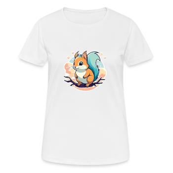 Illustration d’écureuil - T-shirt respirant Femme - blanc - Devant - AI Model Female 172 dark (172cm)