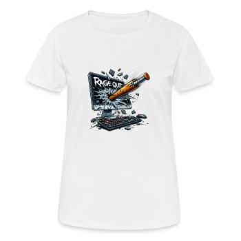 Rage Quit Screen - Gamer-Geschenk - Frauen T-Shirt atmungsaktiv - Weiß - Vorne - AI Model Female 172 dark (172cm)