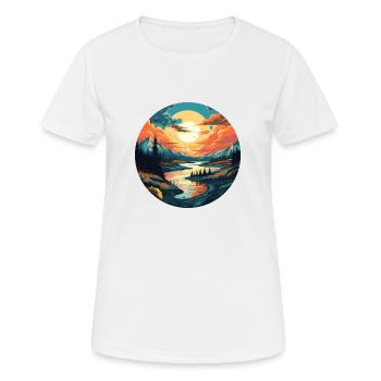 Großer Fluss - Frauen T-Shirt atmungsaktiv - Weiß - Vorne - AI Model Female 172 dark (172cm)