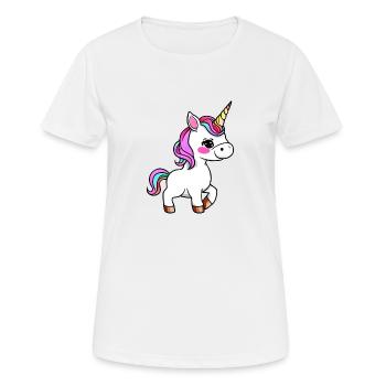 Einhorn Fabeltier Fabelwesen Mädchen Einhörner - Frauen T-Shirt atmungsaktiv - Weiß - Vorne - AI Model Female 172 dark (172cm)