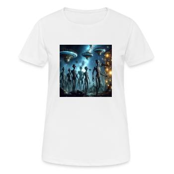 Spiritualité de l’espace - T-shirt respirant Femme - blanc - Devant - AI Model Female 172 dark (172cm)