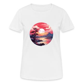 Lever de soleil rouge - T-shirt respirant Femme - blanc - Devant - AI Model Female 172 dark (172cm)