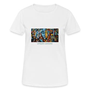 Toile urbaine - Art cubiste - T-shirt respirant Femme - blanc - Devant - AI Model Female 172 dark (172cm)