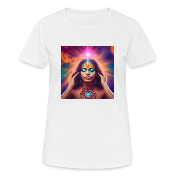 Spiritualité de l’espace - T-shirt respirant Femme - blanc - Devant - AI Model Female 172 dark (172cm)