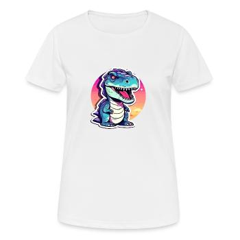 Tyrannosaurus Rex Dinosaure Illustration - T-shirt respirant Femme - blanc - Devant - AI Model Female 172 dark (172cm)