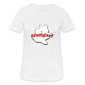 Stuttgart - Frauen T-Shirt atmungsaktiv - Weiß - Vorne - AI Model Female 172 dark (172cm)