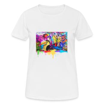 Graffiti Street Art T-Shirt - T-shirt respirant Femme - blanc - Devant - AI Model Female 172 dark (172cm)