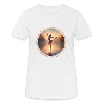 Tanzende Ballerina auf dem See 2 - Frauen T-Shirt atmungsaktiv - Weiß - Vorne - AI Model Female 172 dark (172cm)