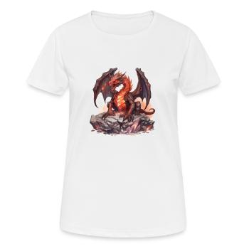 Dragon fantastique rouge. Un cadeau pour les amoureux des dragons. - T-shirt respirant Femme - blanc - Devant - AI Model Female 172 dark (172cm)