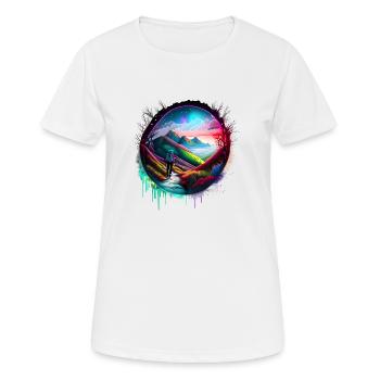 Hiking Mountains Mountain Hiking Mountain Hiking Hiking - Women's Breathable T-Shirt - white - Front - AI Model Female 172 dark (172cm)